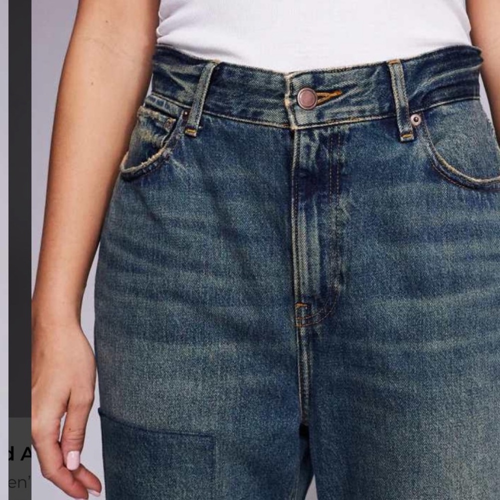 Good American The Khloé patchwork split hem jeans in vintage wash - Picture 4 of 7